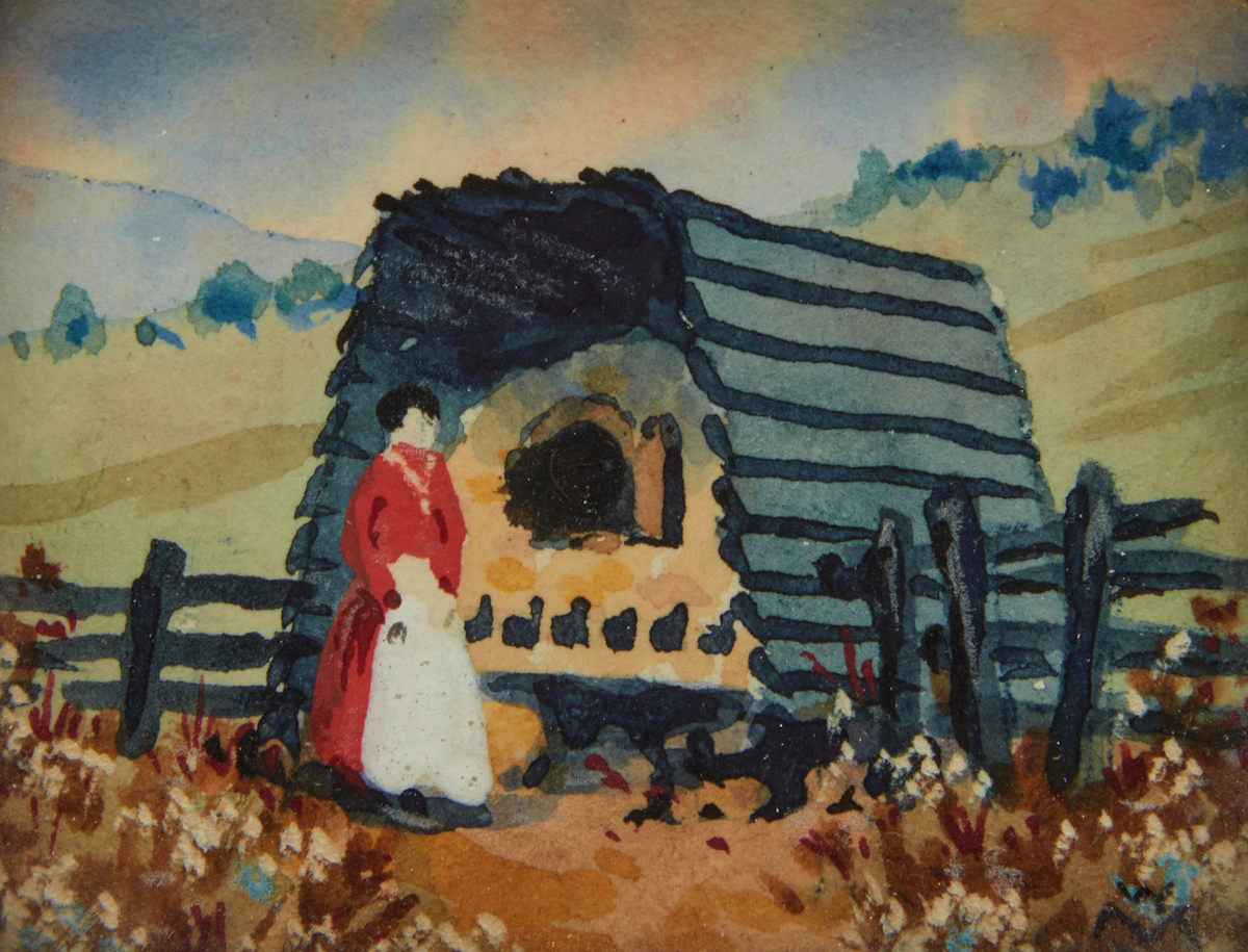 Willard Morse Mitchell, French Habitant; Covered Bridge, watercolour, 1933