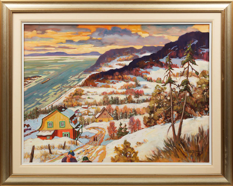 Claude Langevin, Le Long du fleuve, oil on canvas - view 2