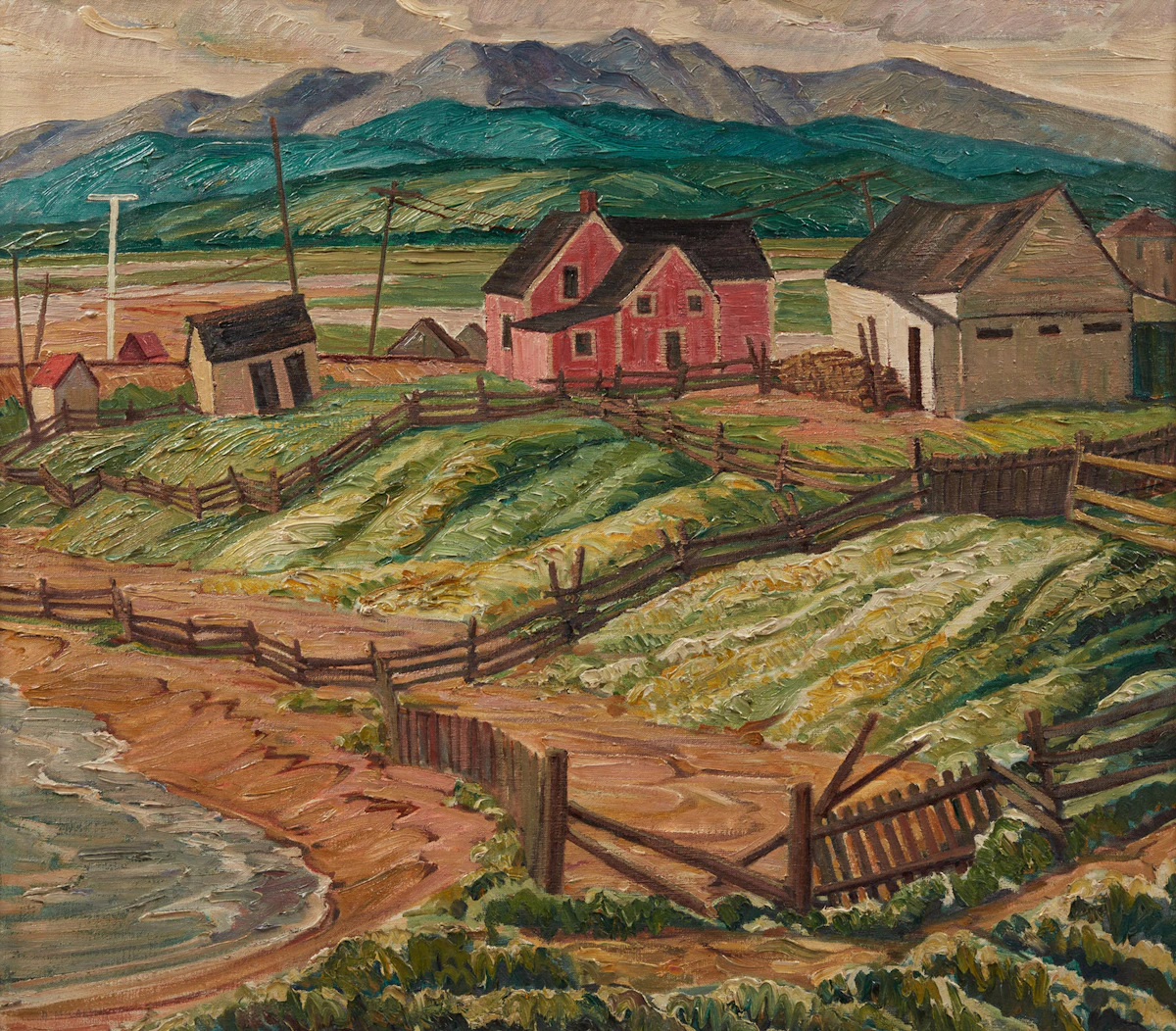 Doris Jean McCarthy, Barachois, Gaspé, oil on canvas, 1943