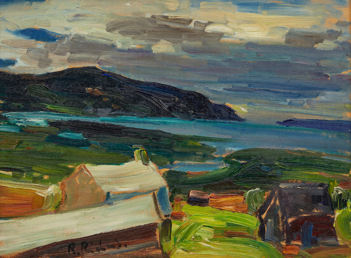 René Richard, Baie Saint-Paul, oil on board