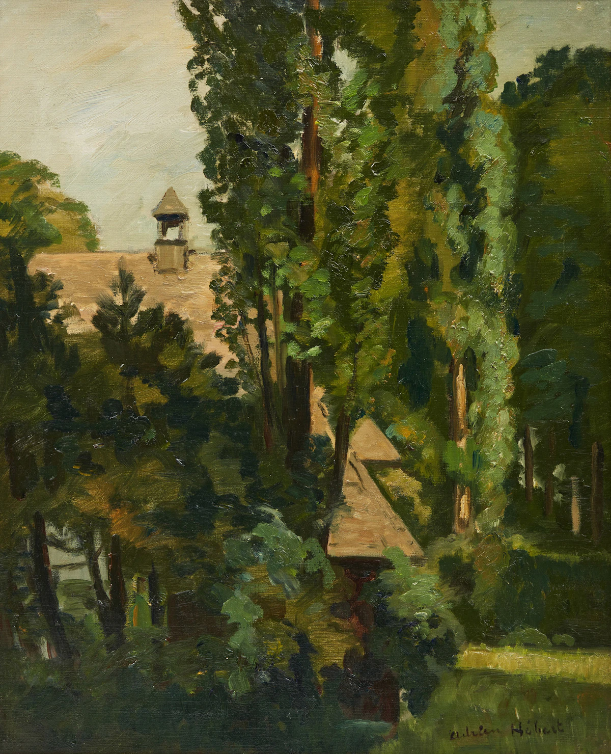 Adrien Hébert, L’enclos, oil on canvas