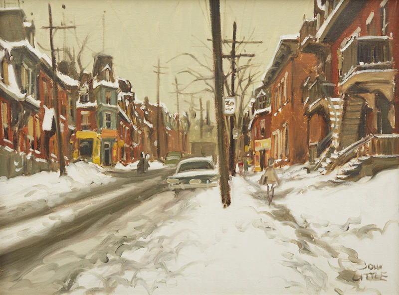 John Little, Rue Champlain, Montreal, oil on canvas