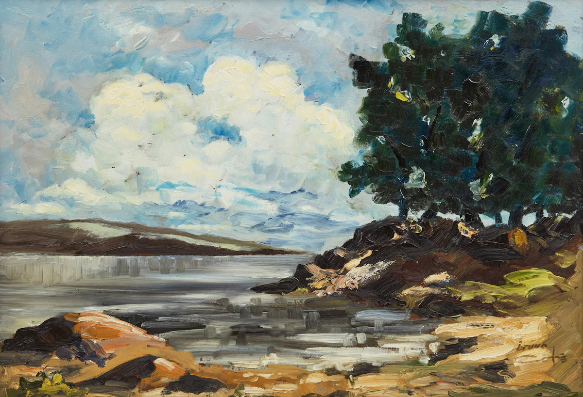 Bruno Côté, Untitled (Shoreline Landscape), oil on canvas