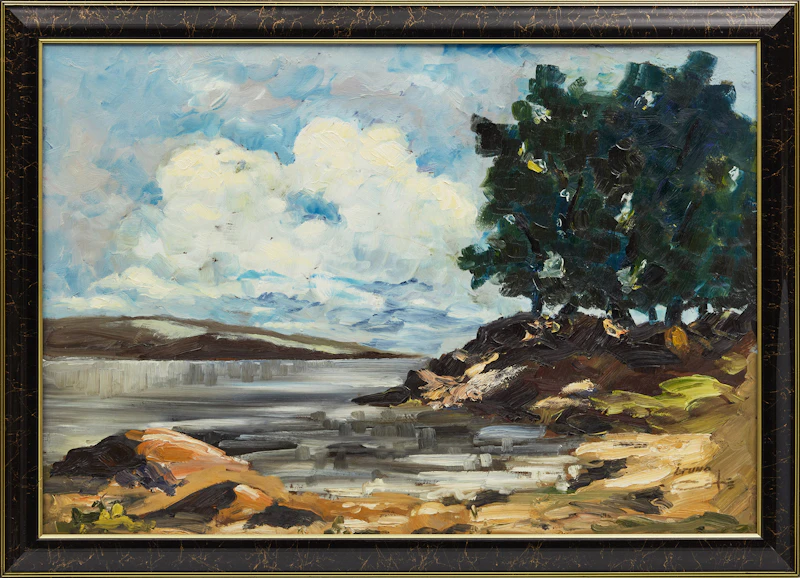 Bruno Côté, Untitled (Shoreline Landscape), oil on canvas - view 2