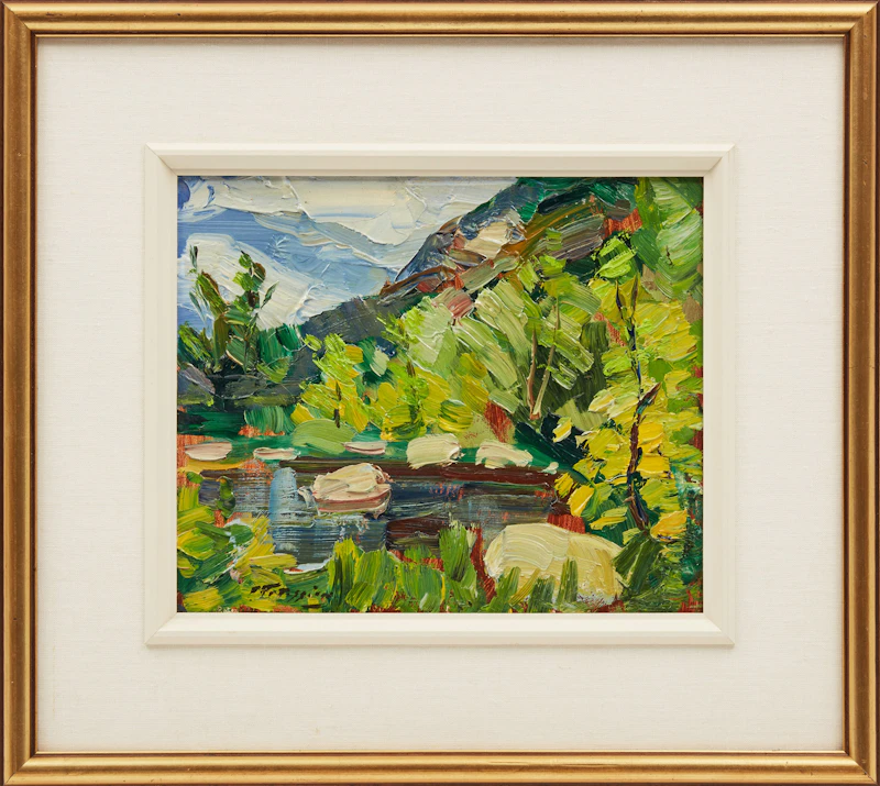 Armand Tatossian, Willard, Ont.; Shoreline Landscape; Shoreline Village , three oils on board - view 5