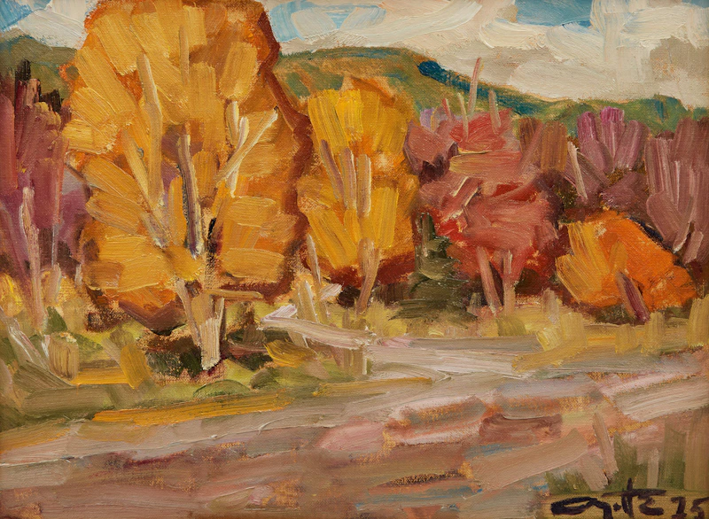 Leo Ayotte, Paysage d’automne; Paysage de Gaspésie, two oil paintings