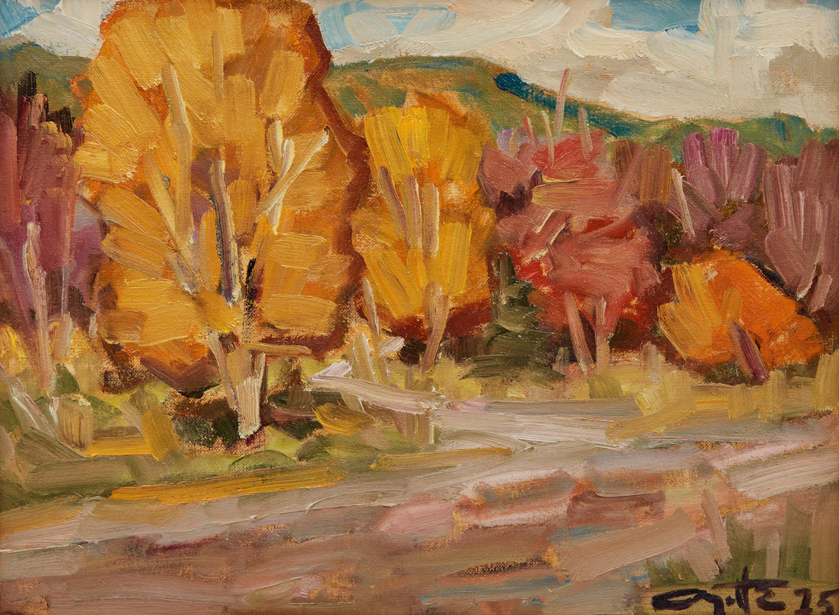 Leo Ayotte, Paysage d’automne; Paysage de Gaspésie, two oil paintings