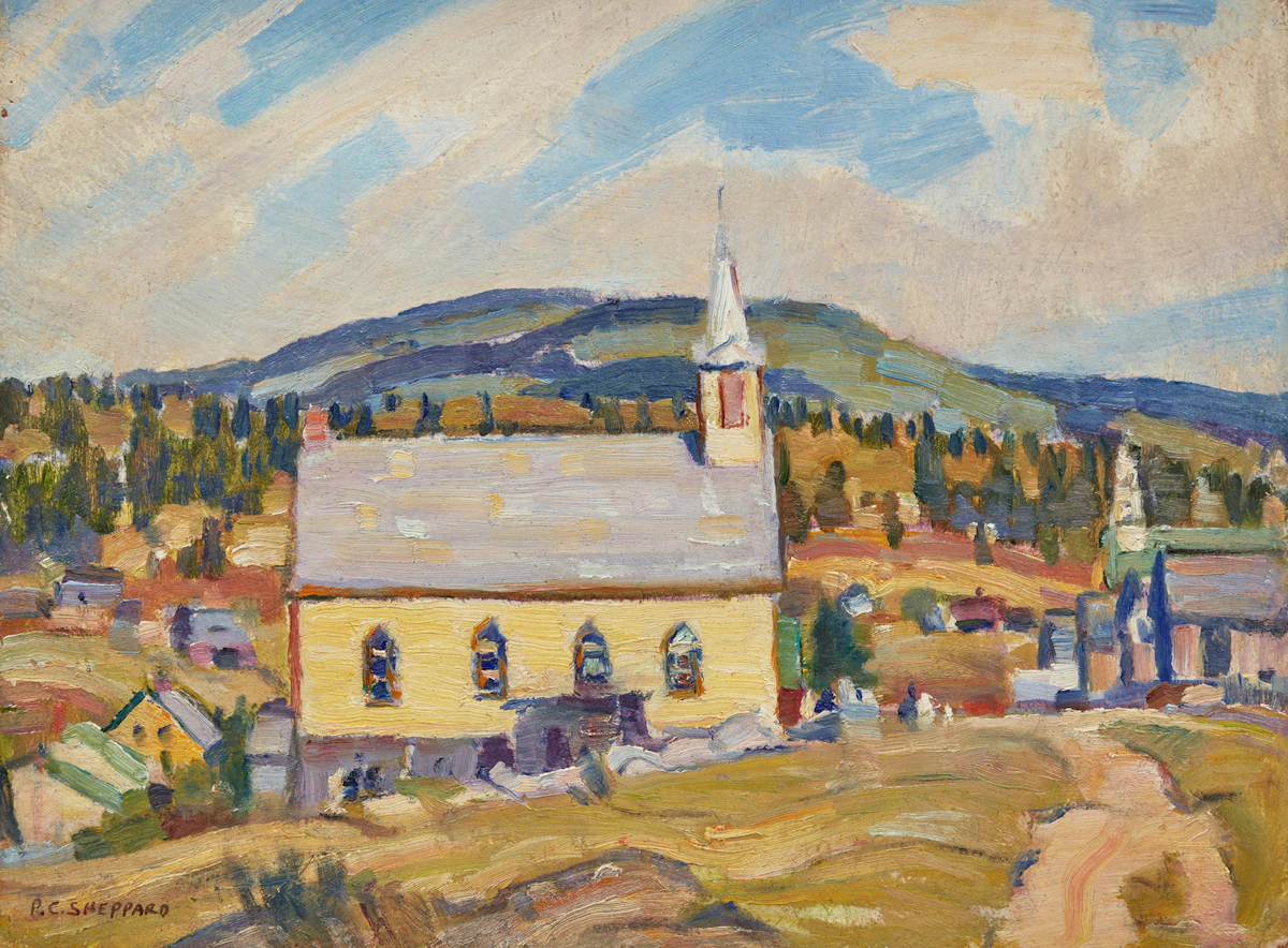 Peter Clapham Sheppard, St. Hilarion Beyond Lake St. Paul, Quebec, oil on panel