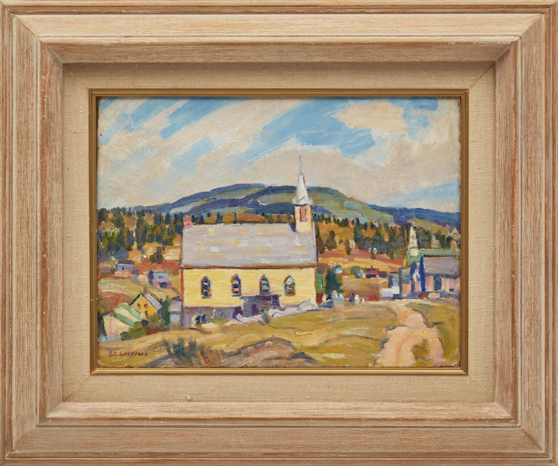 Peter Clapham Sheppard, St. Hilarion Beyond Lake St. Paul, Quebec, oil on panel - view 2