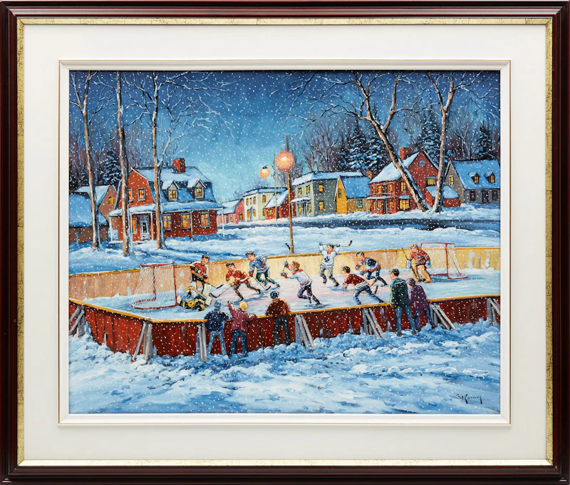 Marcel Ravary, Le but victorieux, oil on canvas, 2011 - view 2