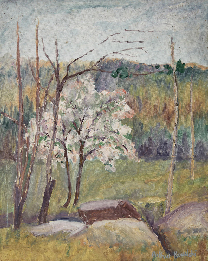 Landscape with Cherry Blossoms by Arthur Kowalski