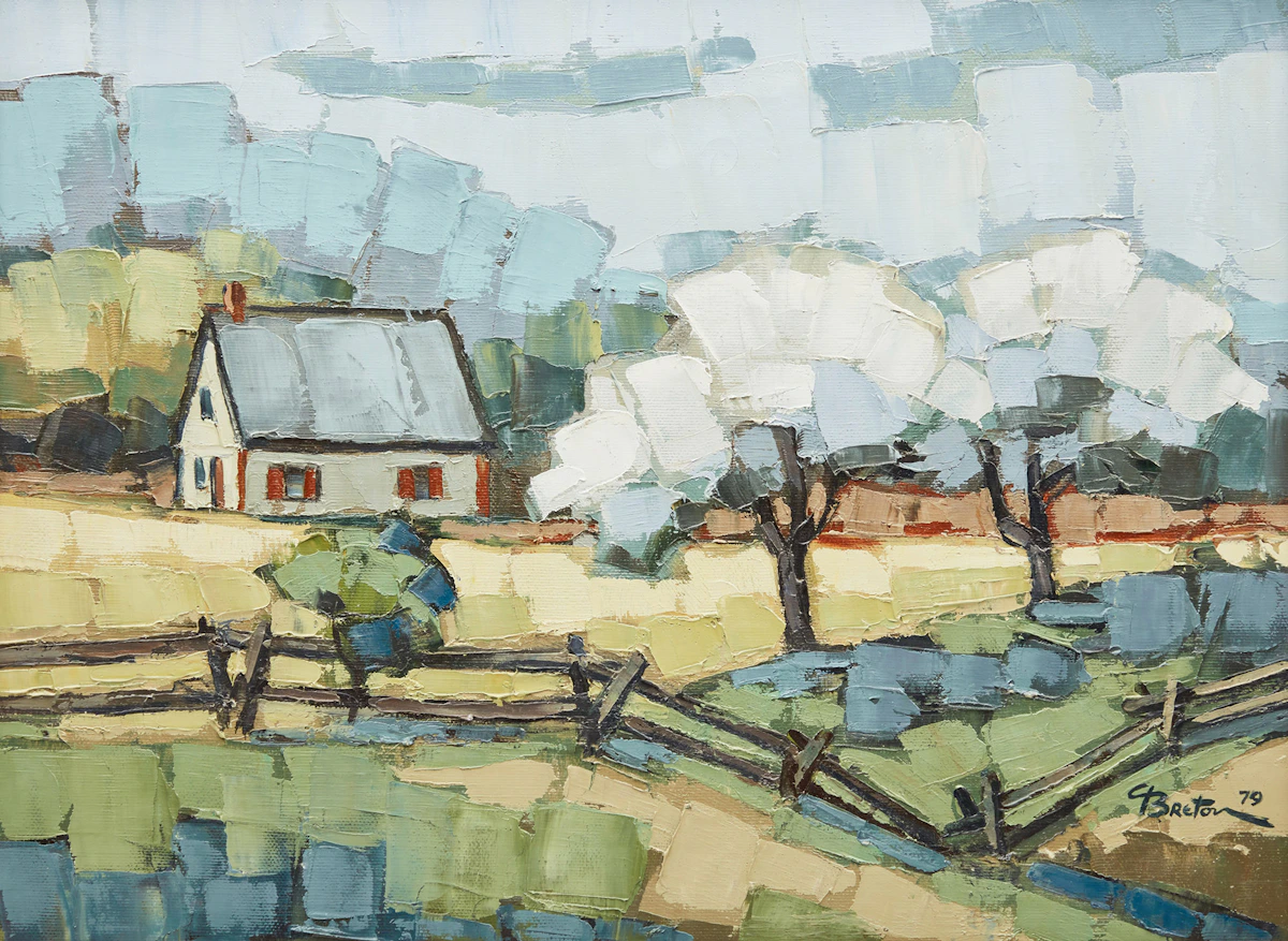 Yvon Breton, Le printemps est arrivé, oil on canvas, 1979