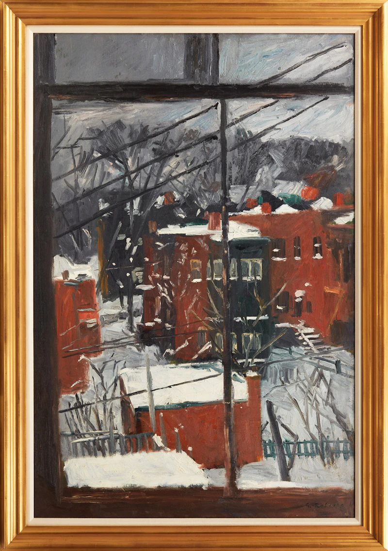 William Goodridge Roberts, City Houses in Winter, oil on masonite, 1957 - view 2