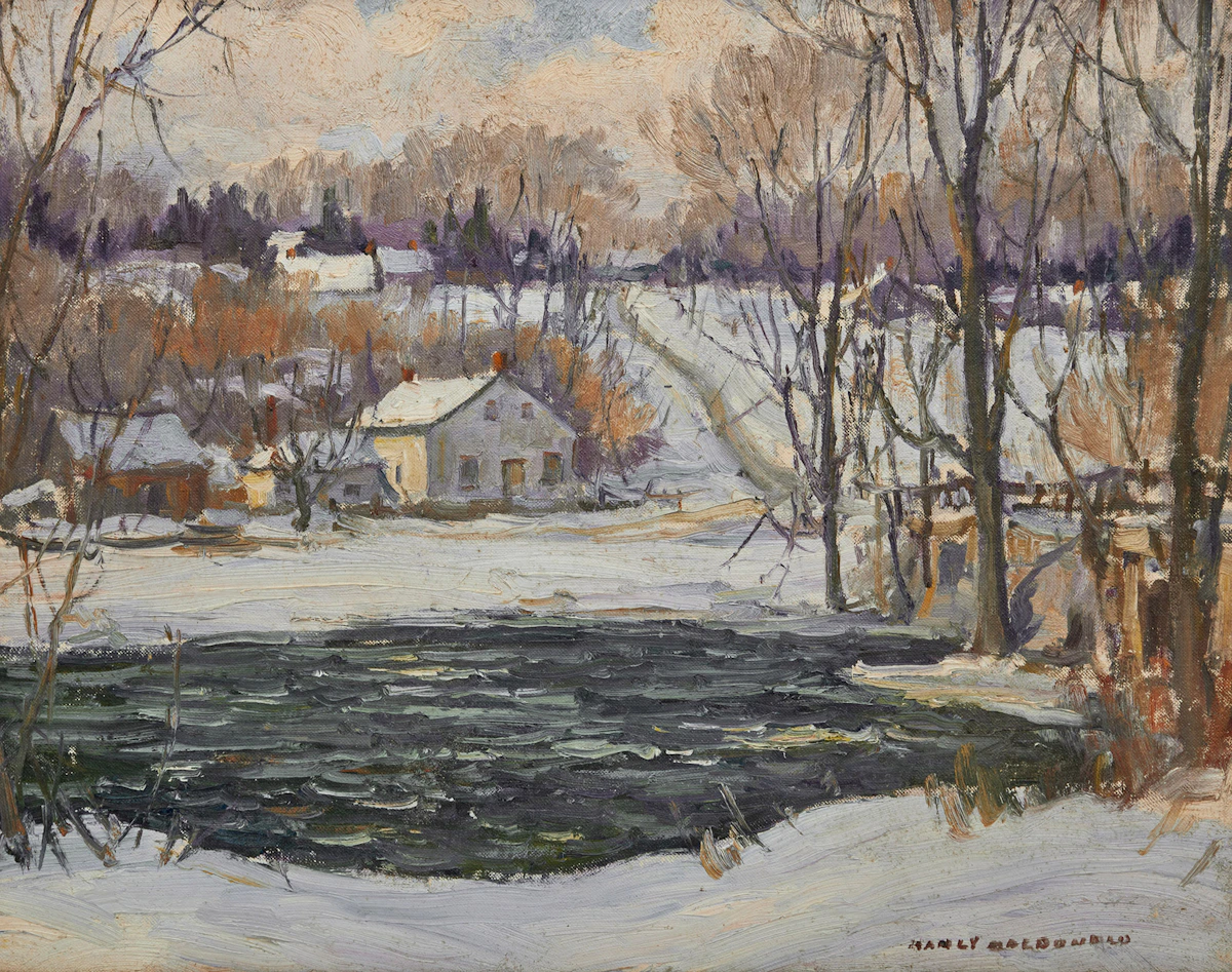 Manly Edward MacDonald, Salmon River, Spring, oil on board