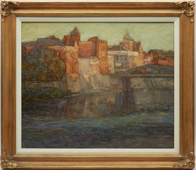 Donald Besco, Sunset (Grand River, Galt, Ontario) , oil on board - view 2
