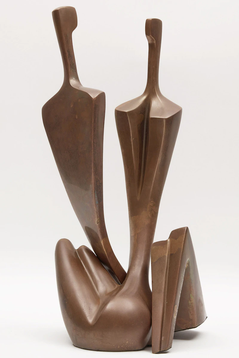 Itzik Benshalom, Two Figures, pair of bronze sculptures, 1984 - view 2