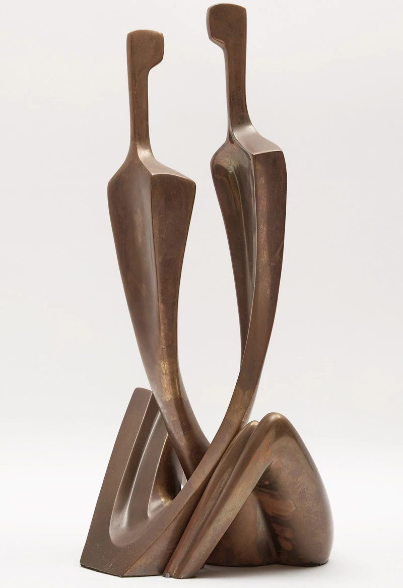 Itzik Benshalom, Two Figures, pair of bronze sculptures, 1984 - view 4