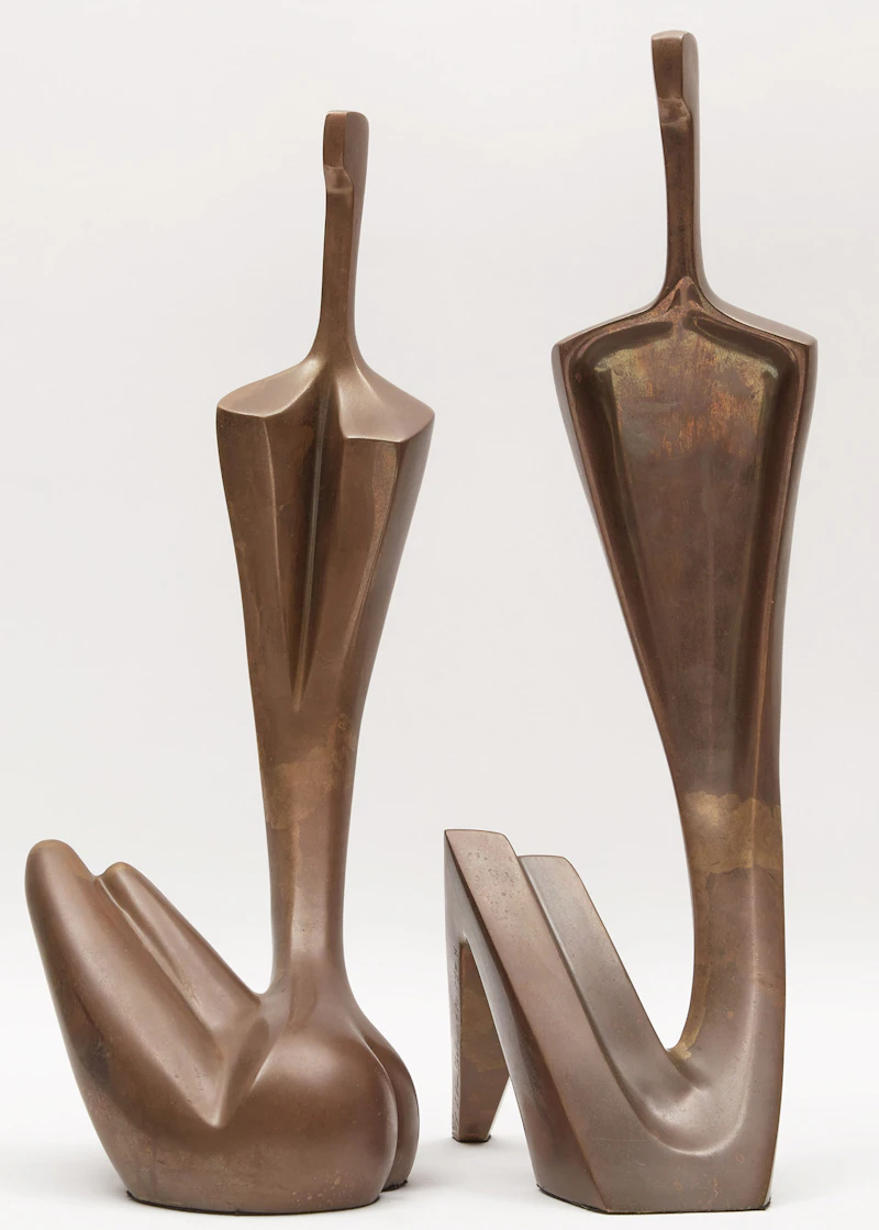 Itzik Benshalom, Two Figures, pair of bronze sculptures, 1984 - view 5