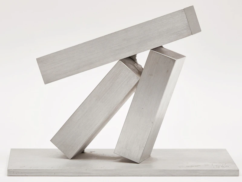 Kosso Eloul, “Zen West” Study, brushed aluminum, 1980 - view 4