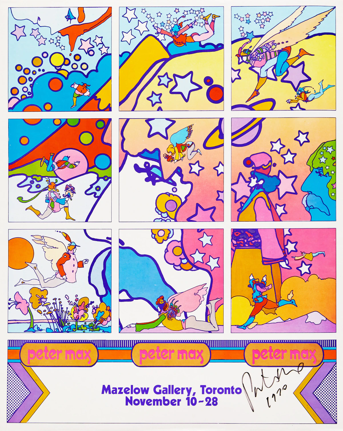 Peter Max, Peter Max, Mazelow Gallery, Toronto, November 10-28, poster