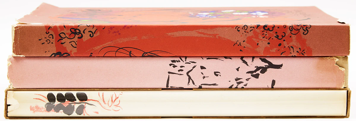 Books and Reference, The Lithographs of Chagall, Volumes I-III, three volumes with colour lithographs