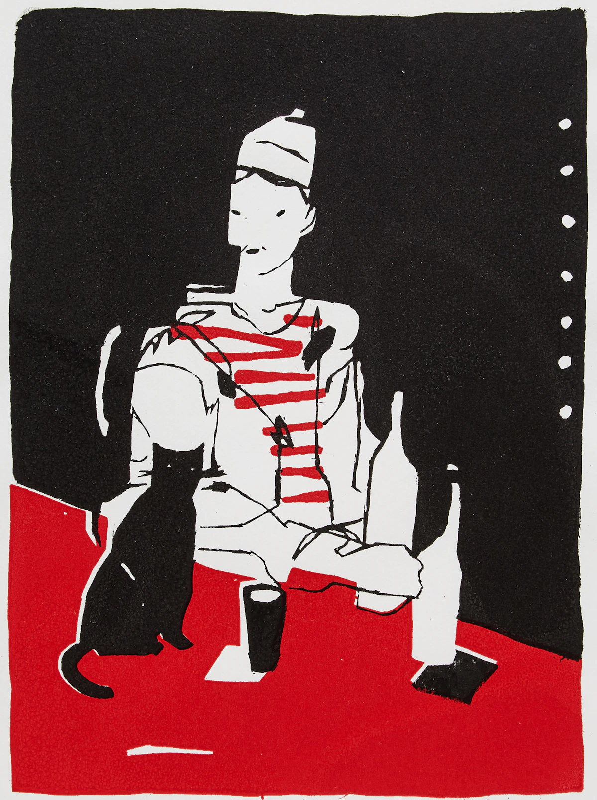 Anthony Lister, Her Cat Issues-Cat Drank So Hard It Began Talking Bird; His Cat Issues-Cat Pissed On My Work Now I Wish I Got A Bird, two colour silkscreens