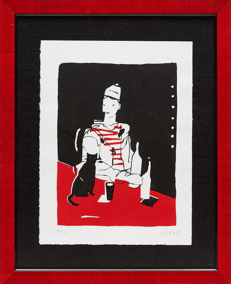 Anthony Lister, Her Cat Issues-Cat Drank So Hard It Began Talking Bird; His Cat Issues-Cat Pissed On My Work Now I Wish I Got A Bird, two colour silkscreens - view 2