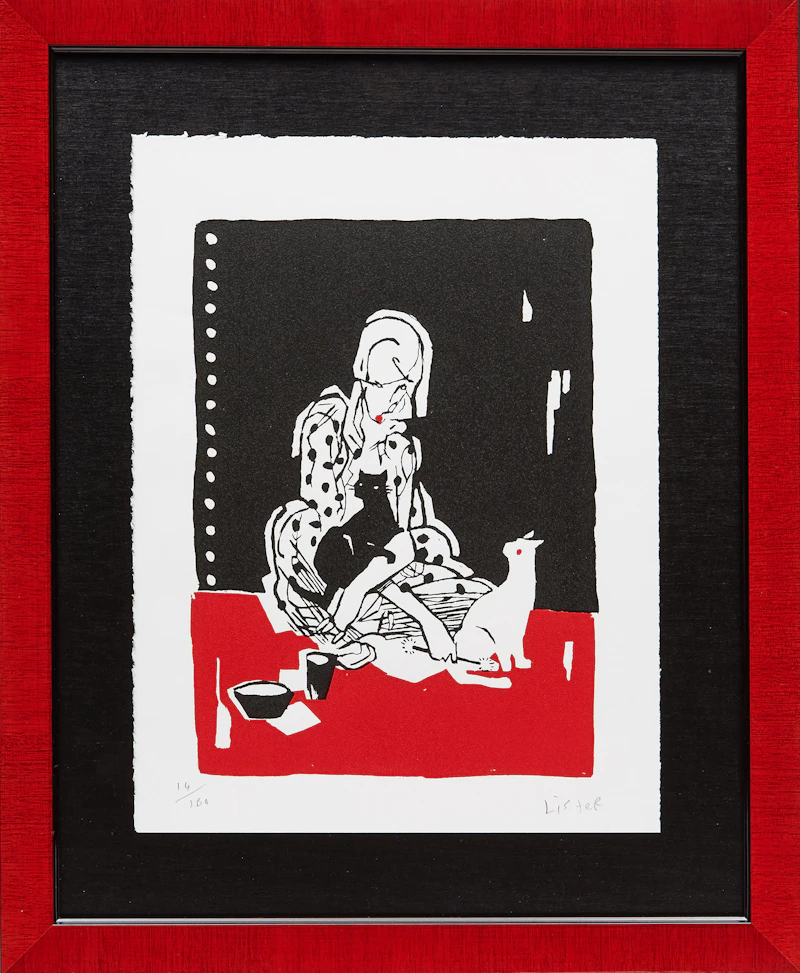 Anthony Lister, Her Cat Issues-Cat Drank So Hard It Began Talking Bird; His Cat Issues-Cat Pissed On My Work Now I Wish I Got A Bird, two colour silkscreens - view 5