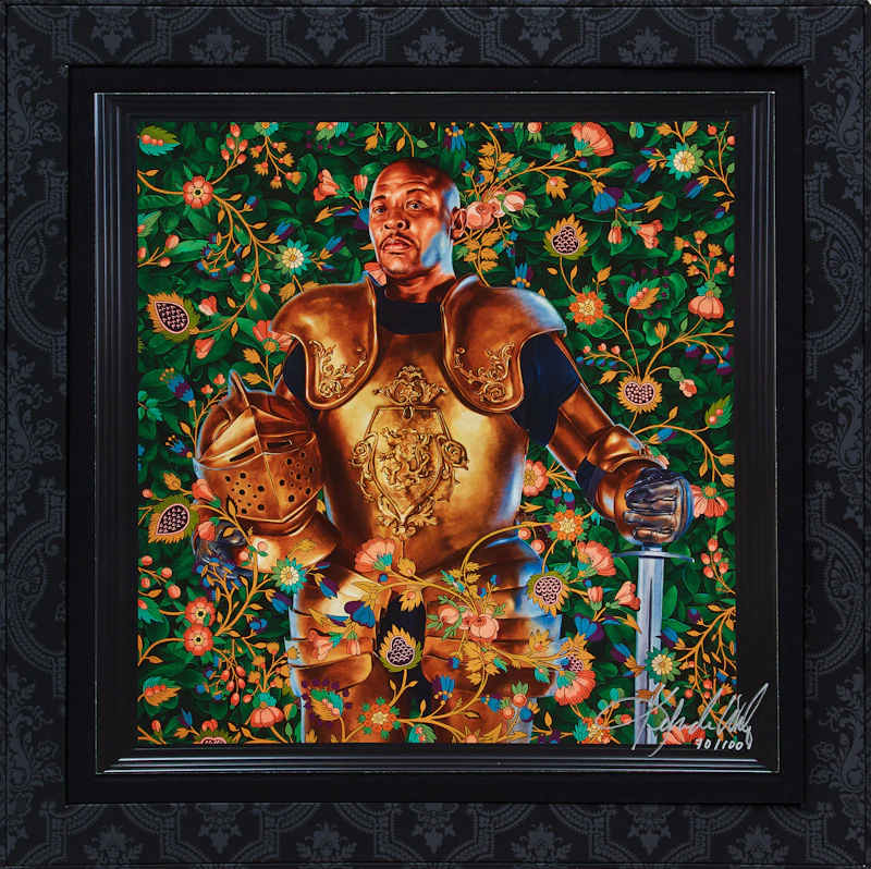 Kehinde Wiley, Dr. Dre - The Chronic 2001, colour giclée fixed to a black custom dyed linen wrapped vinyl jacket, 2022 - view 2