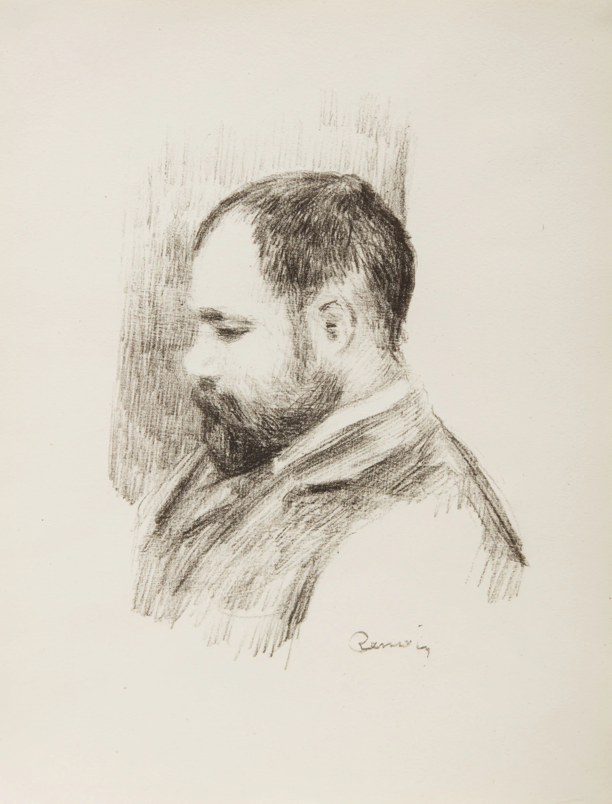 Pierre-Auguste Renoir, Ambroise Vollard, from L’Album des Douze Lithographies Originales de Pierre-Auguste Renoir (Delteil 37; Stella 37), lithograph, circa 1904