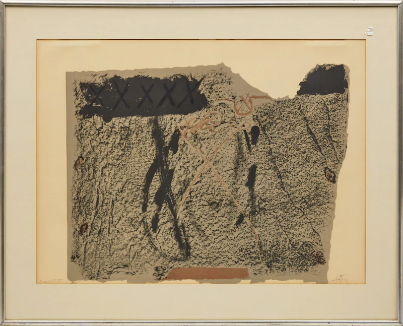 Antoni Tàpies, Composition with Six X’s (Galfetti 74), colour lithograph, 1964 - view 2