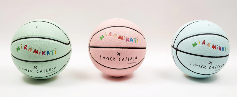 Javier Calleja and Mira Mikati, Suite of Three Limited Edition Printed Basketballs , acrylic printed on basketball, 2023 - view 2