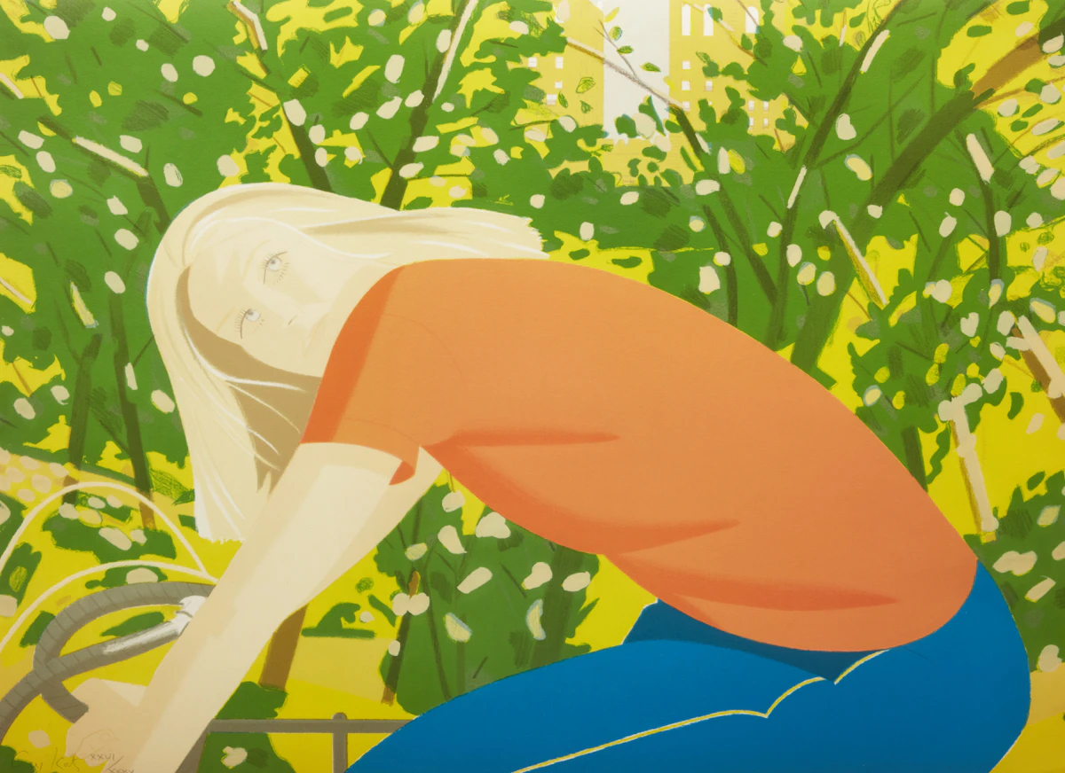 Alex Katz, Bicycle Rider from, New York: Eight Contemporary Artists Celebrate Their City (Schröder 154), colour lithograph, 1982