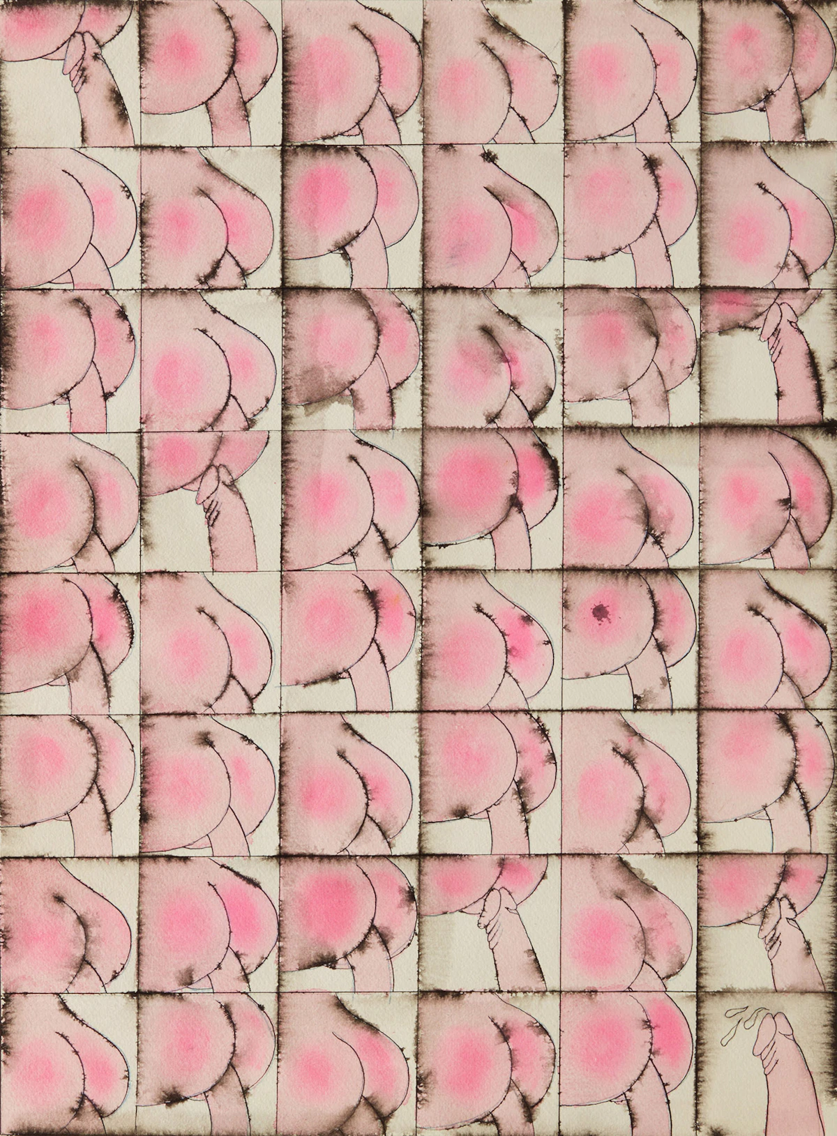Barton Lidice Benes, Rosy Cheeks, ink on paper, 1973