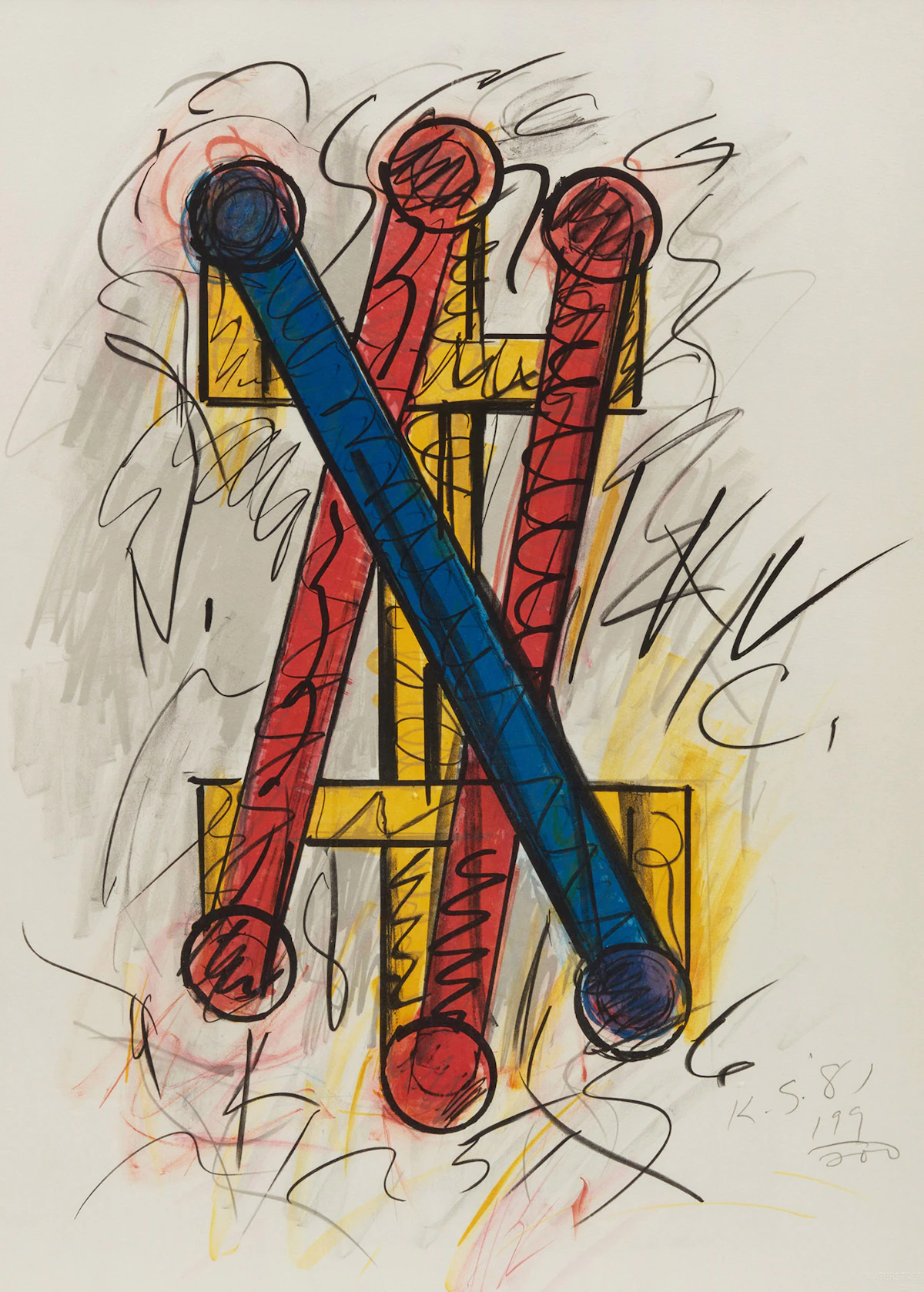 Keith Sonnier, Untitled, colour lithograph, 1981