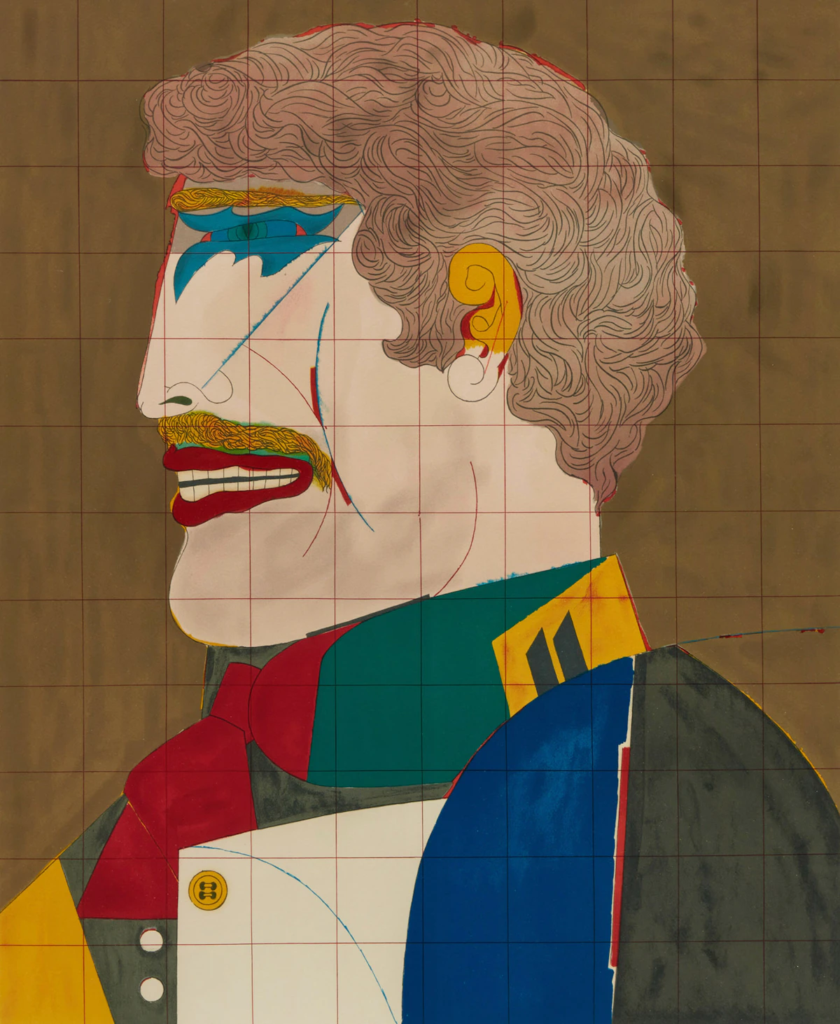 Richard Lindner, Profile, colour lithograph, 1969