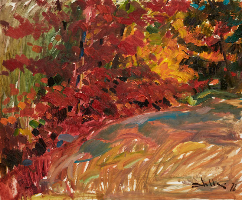Arthur Shilling, Autumn, oil on board