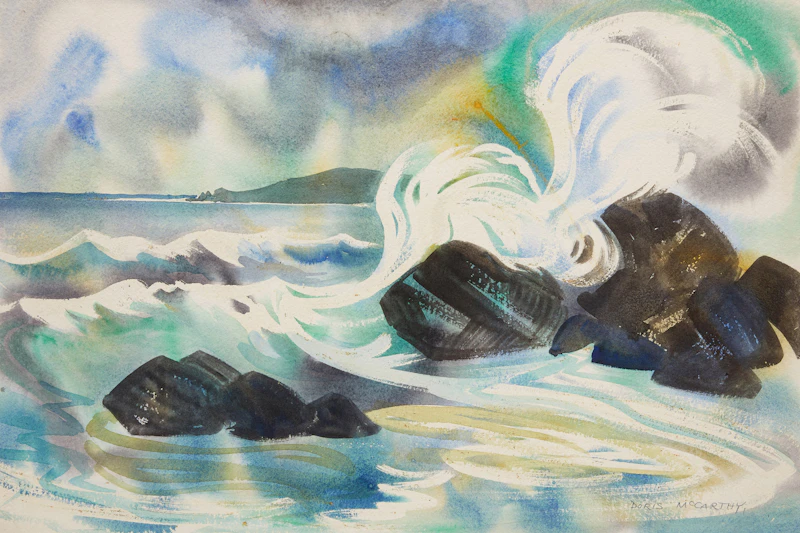 Doris Jean McCarthy, High Tide, East Coast, watercolour