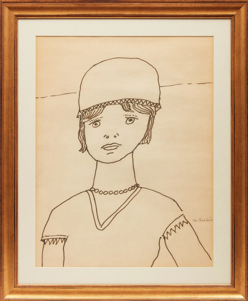 Jean Paul Lemieux, Young Girl, ink on paper - view 2