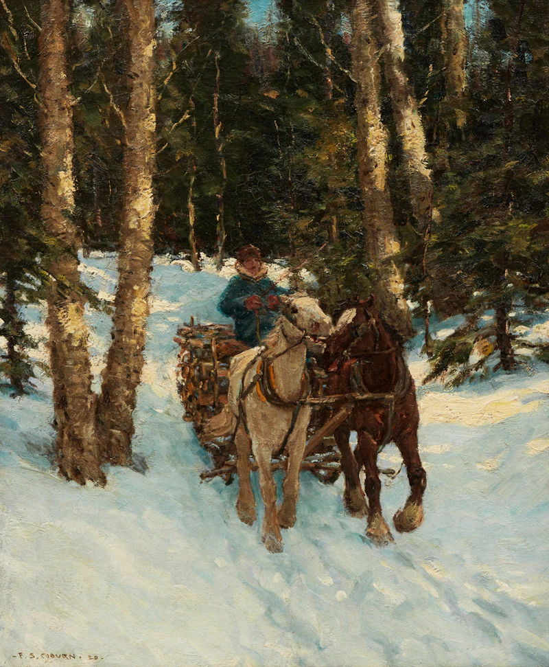 Frederick Simpson Coburn, A Load of Wood, oil on canvas