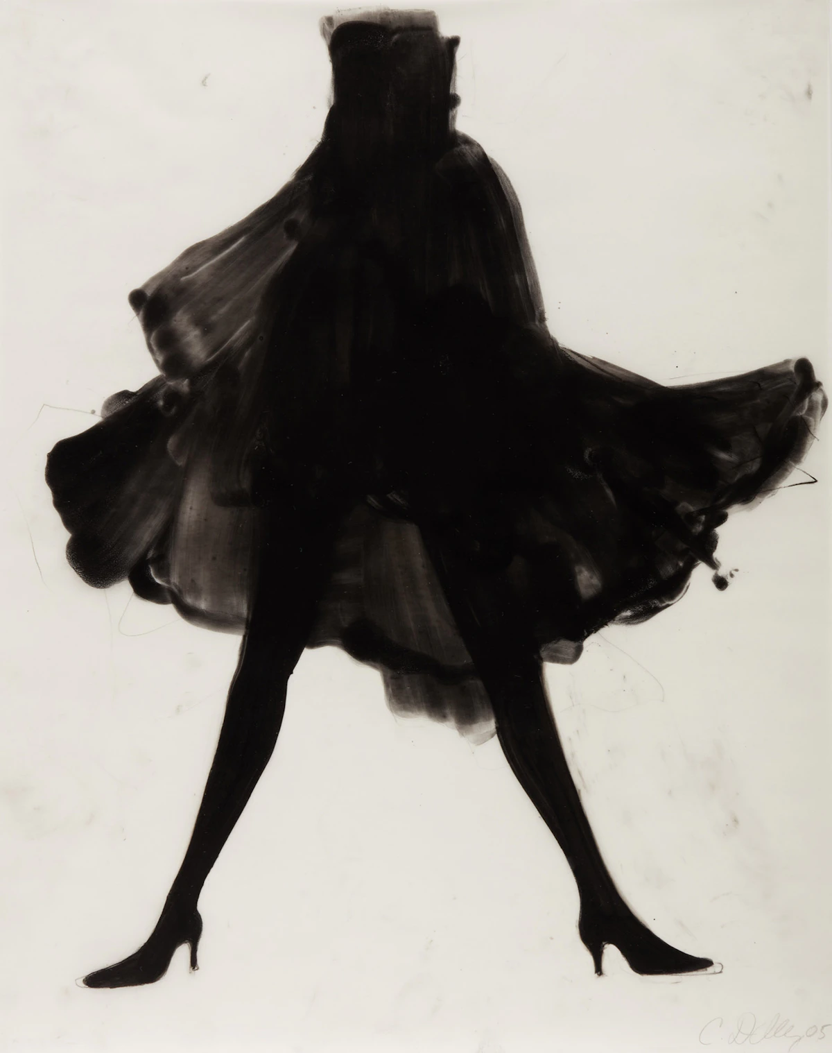 Cathy Daley, Untitled (Dancer 1); Untitled (Dancer 2), two pastels on vellum paper, 2005