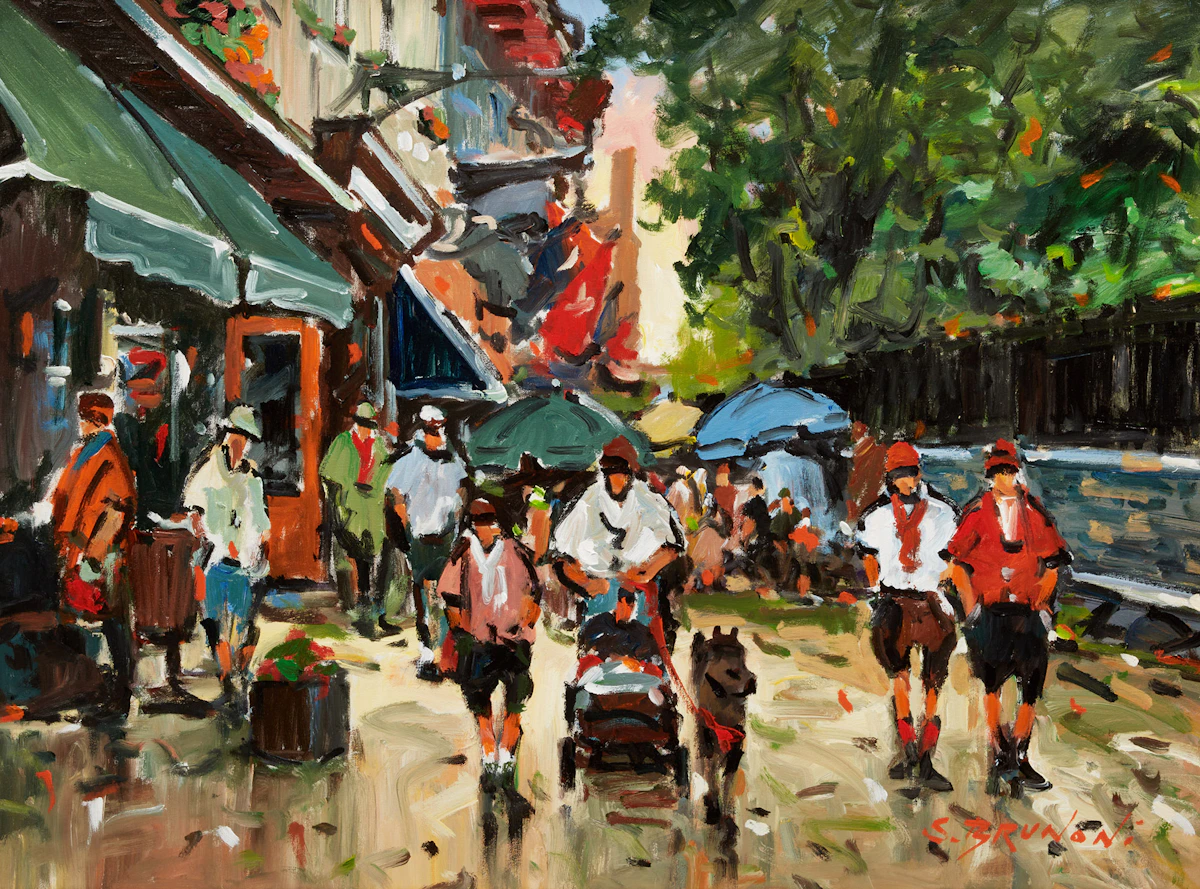 Serge Brunoni, Quebec Promenade rue Ste Anne, oil on canvas