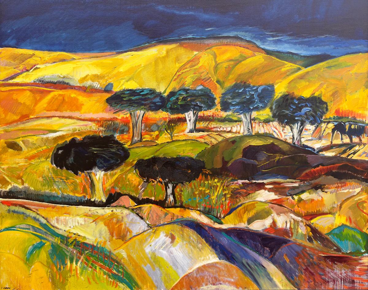 Yehouda Chaki, Green Line 0804, oil on canvas