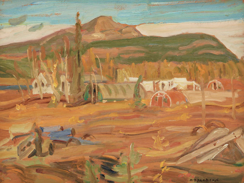 Alexander Young Jackson, Camp at Bear River, N.W.T., oil on board