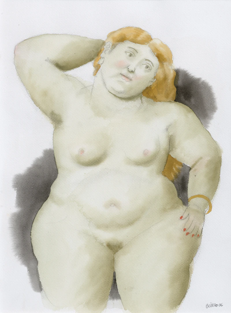 Fernando Botero, Woman, watercolour, 2006 - view 1