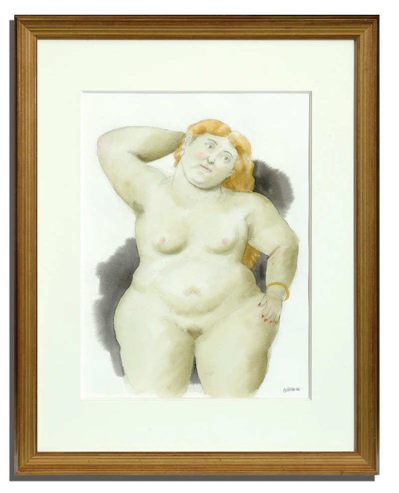 Fernando Botero, Woman, watercolour, 2006 - view 2