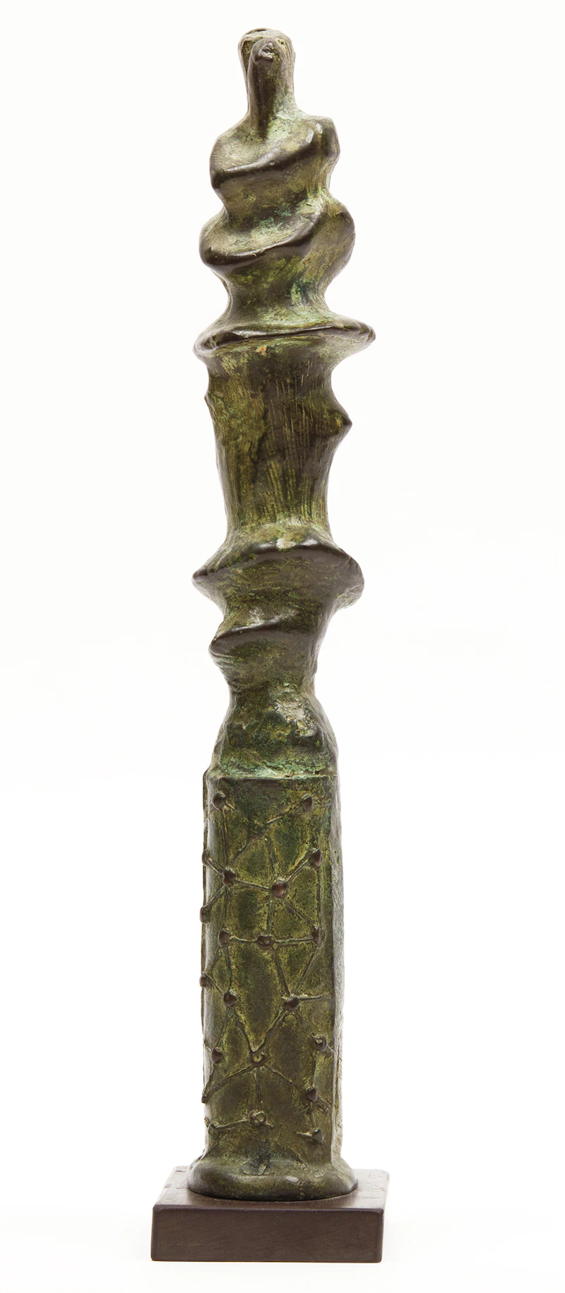 Henry Moore, Upright Motive no. 6 (LH 384), green patinated bronze, circa 1955 - view 1