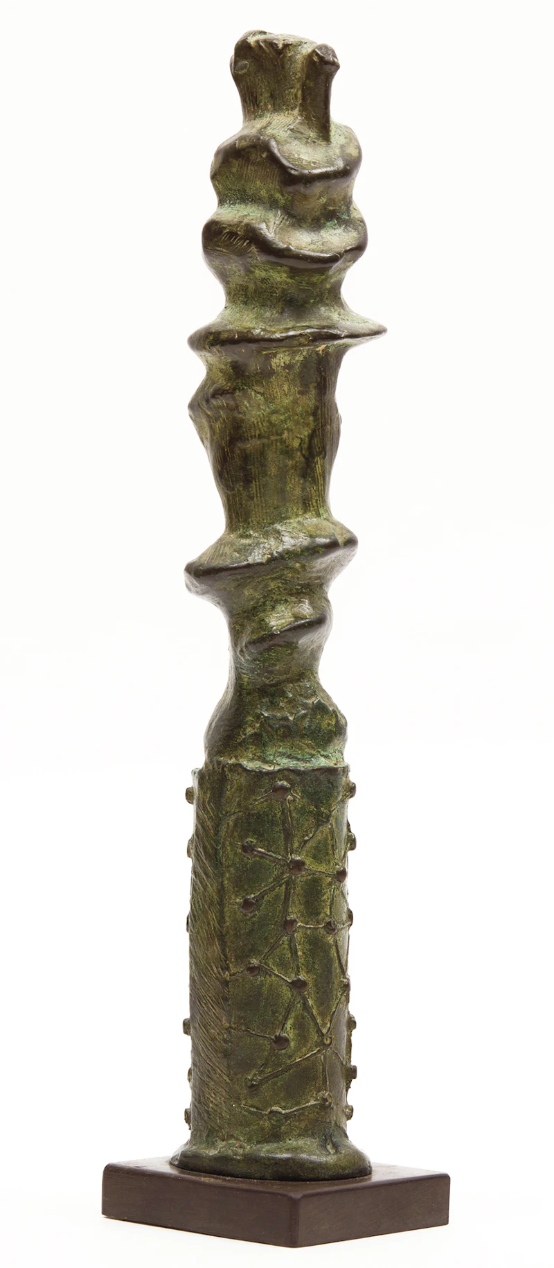 Henry Moore, Upright Motive no. 6 (LH 384), green patinated bronze, circa 1955 - view 2