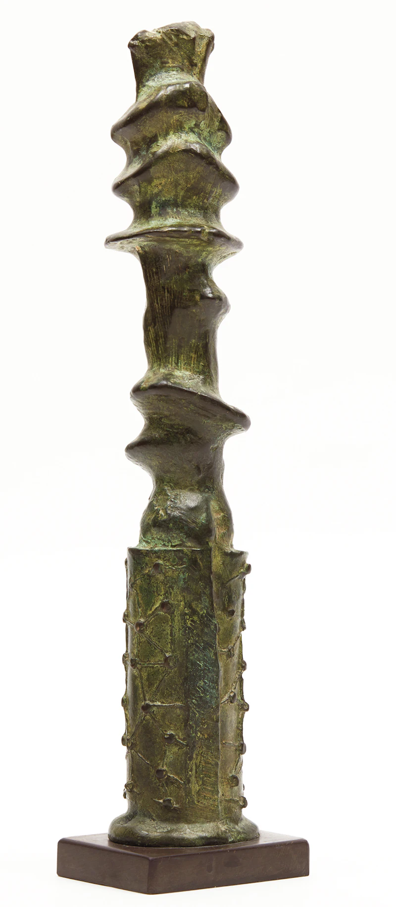 Henry Moore, Upright Motive no. 6 (LH 384), green patinated bronze, circa 1955 - view 3