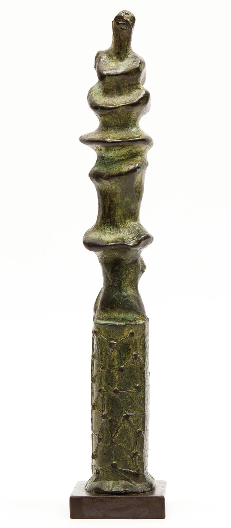 Henry Moore, Upright Motive no. 6 (LH 384), green patinated bronze, circa 1955 - view 4